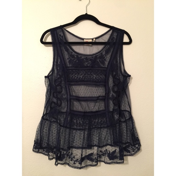 Anthropologie Tops - LILKA Anthropologie size L lace embroidered top